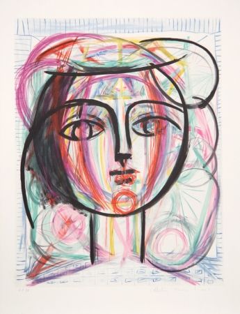 Lithograph Picasso - Tete de Femme