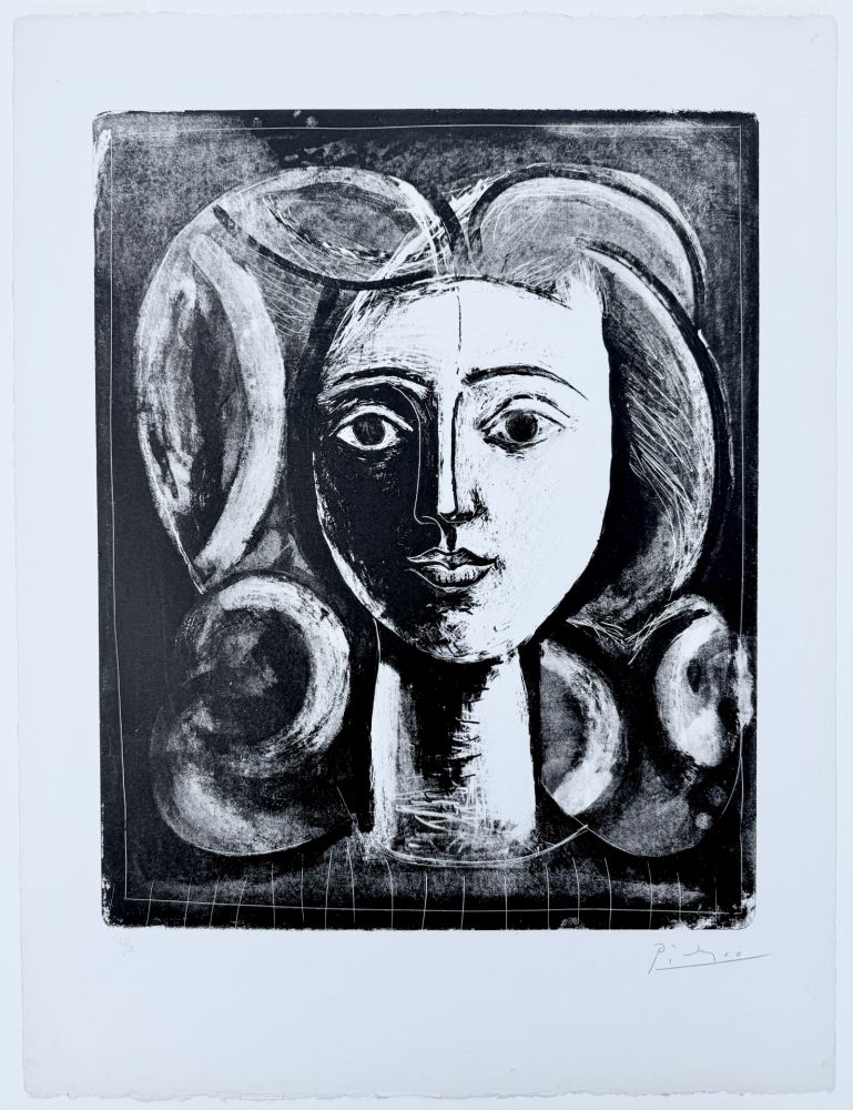 Lithograph Picasso - Tete de Jeune Fille