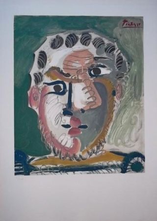 Lithograph Picasso - Tete d'homme barbu