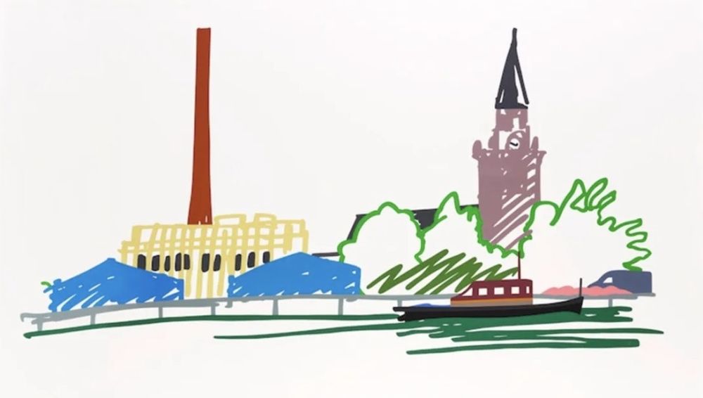 Screenprint Wesselmann - Thames Scene with Power Station