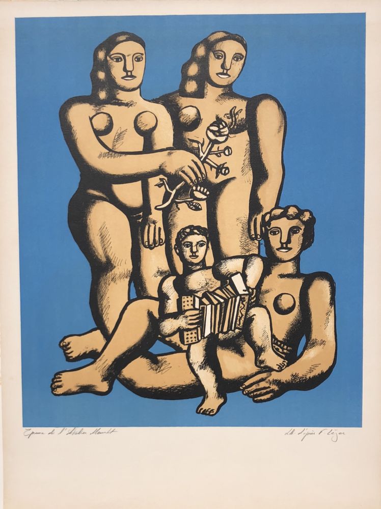 Lithograph Leger - The Accordionist's Family