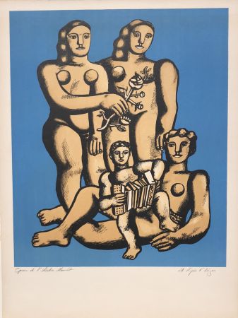 Lithograph Leger - The Accordionist's Family