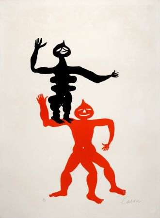 Lithograph Calder - The Acrobats, c. 1975 - Hand-signed