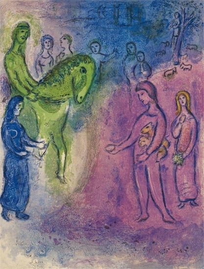 Lithograph Chagall - The Arrival of Dionysophane