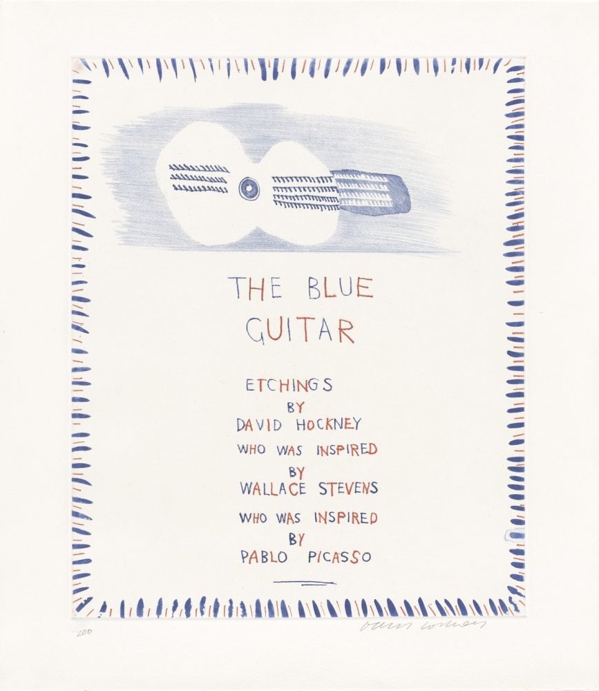 Etching And Aquatint Hockney - The Blue Guitar: title page