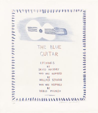 Etching And Aquatint Hockney - The Blue Guitar: title page