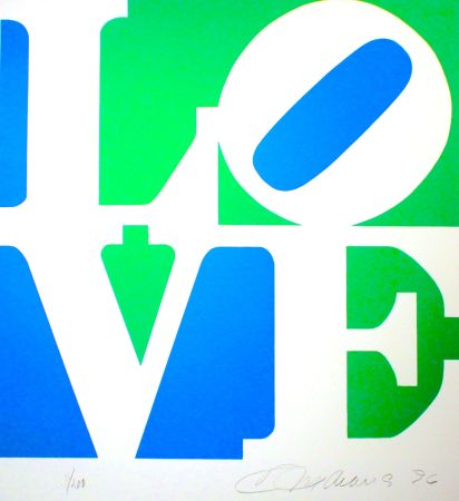Lithograph Indiana - The Book of Love #8 (green/blue)