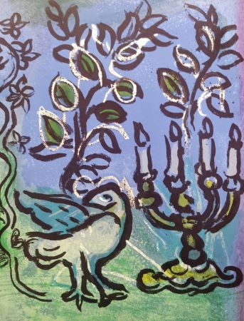 Lithograph Chagall - The Candlestick