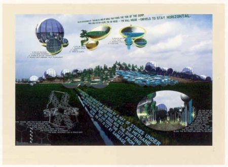 Lithograph Acconci - The City that Rides a Garbage Dump