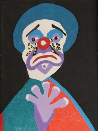 Etching And Aquatint Appel - The clown with the golden tears