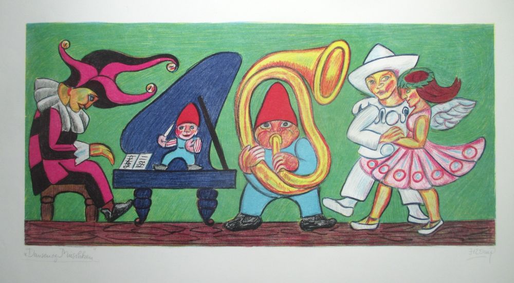 Lithograph Heerup - The Dance and the Music