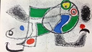 Lithograph Miró - The dreamer