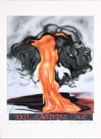 Lithograph Rosenquist - The Flame Still Dances on Leo's Book, from the portfolio of Leo Castelli's 90th Birthday