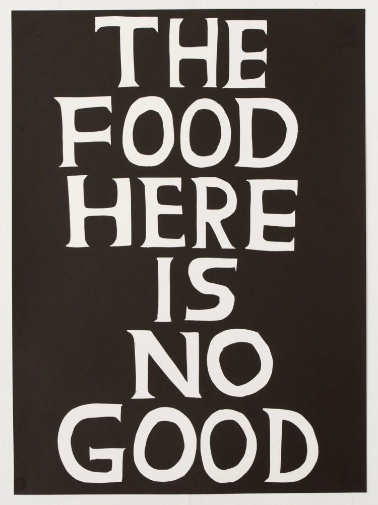 Linocut Shrigley - The food here is no good