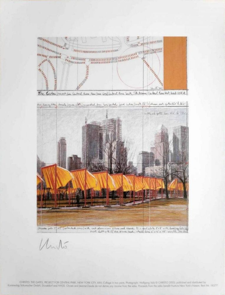 Lithograph Christo & Jeanne-Claude - The Gates, Project for Central Park, New York, XIV