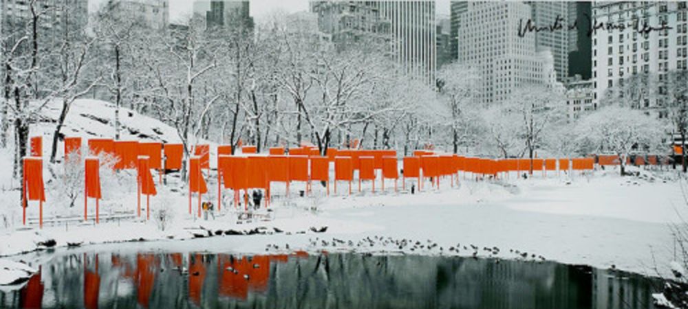 Photography Christo - The Gates Skyline in the snow