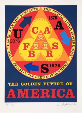 Screenprint Indiana - The Golden Future of America, 1976 - Hand-signed