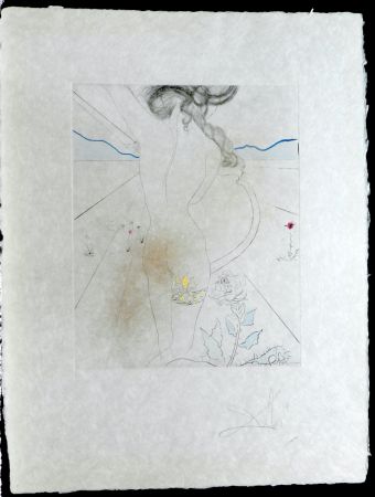 Etching Dali - The Hippies Woman With Garter