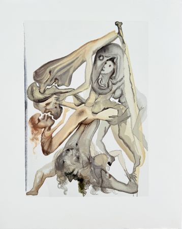 Woodcut Dali - The Inferno, Canto 4 - Limbo