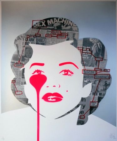 Screenprint Pure Evil - The last Marilyn (ransom note messages)