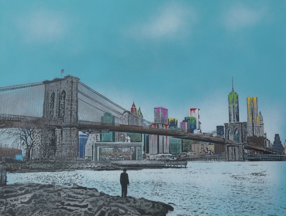 Screenprint Walker - The Morning After – Brooklyn Bridge