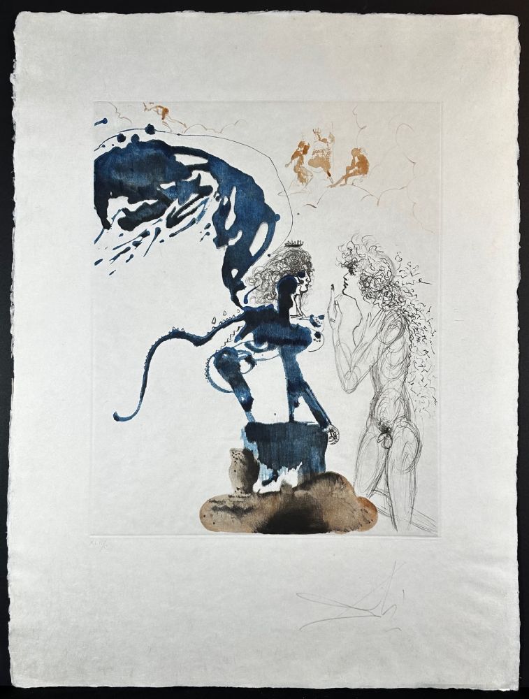 Etching Dali - The Mytholoy Edipus & The Sphinx