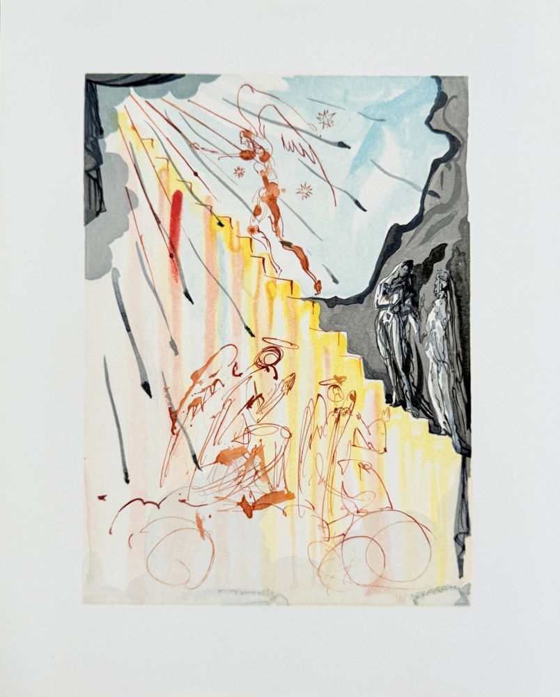 Woodcut Dali - The Paradise, Canto 21 - Preparation for Final Prayer