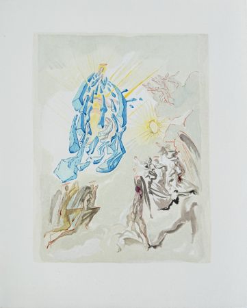 Woodcut Dali - The Paradise, Canto 26 - Dante Recovers his Sight