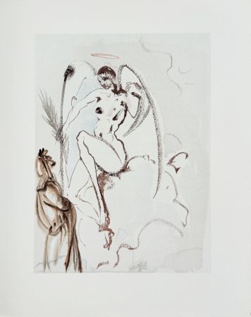 Woodcut Dali - The Paradise, Canto 31 - The Archangel Gabriel