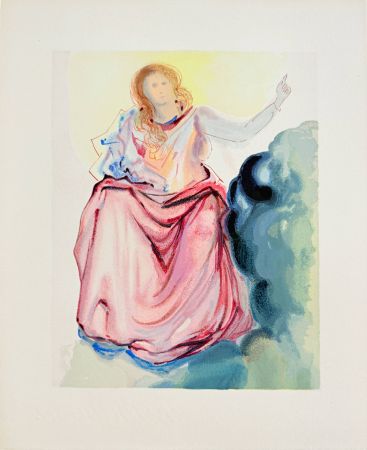 Woodcut Dali - The Paradise, Canto 4 - Beatrice