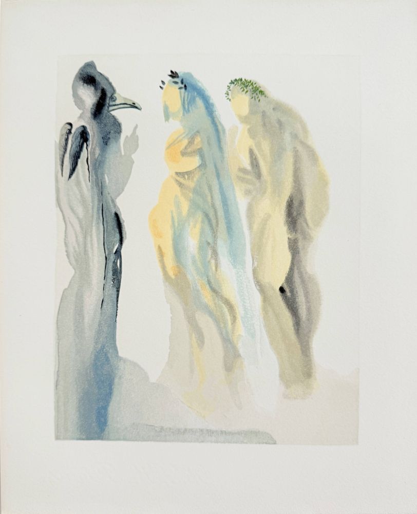Woodcut Dali - The Paradise, Canto 9 - The Sphere of Venus
