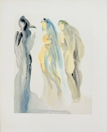 Woodcut Dali - The Paradise, Canto 9 - The Sphere of Venus