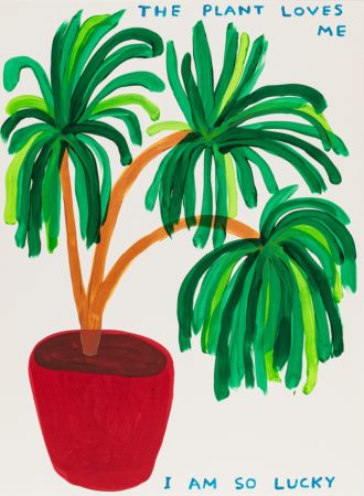 Screenprint Shrigley - The Plant Loves Me I Am So Lucky