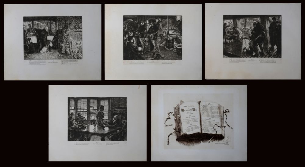 Etching Tissot - The Prodigal Son, 1881 -  Set of 5 large original etchings