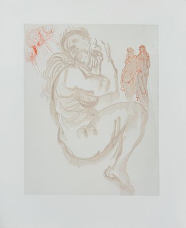 Woodcut Dali - The Purgatory, Canto 19 - Dante's Dream