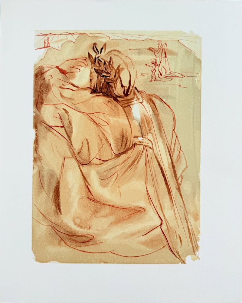 Woodcut Dali - The Purgatory, Canto 30 - Announcement of Great Event