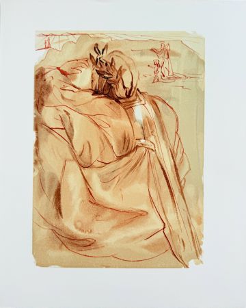 Woodcut Dali - The Purgatory, Canto 30 - Announcement of Great Event