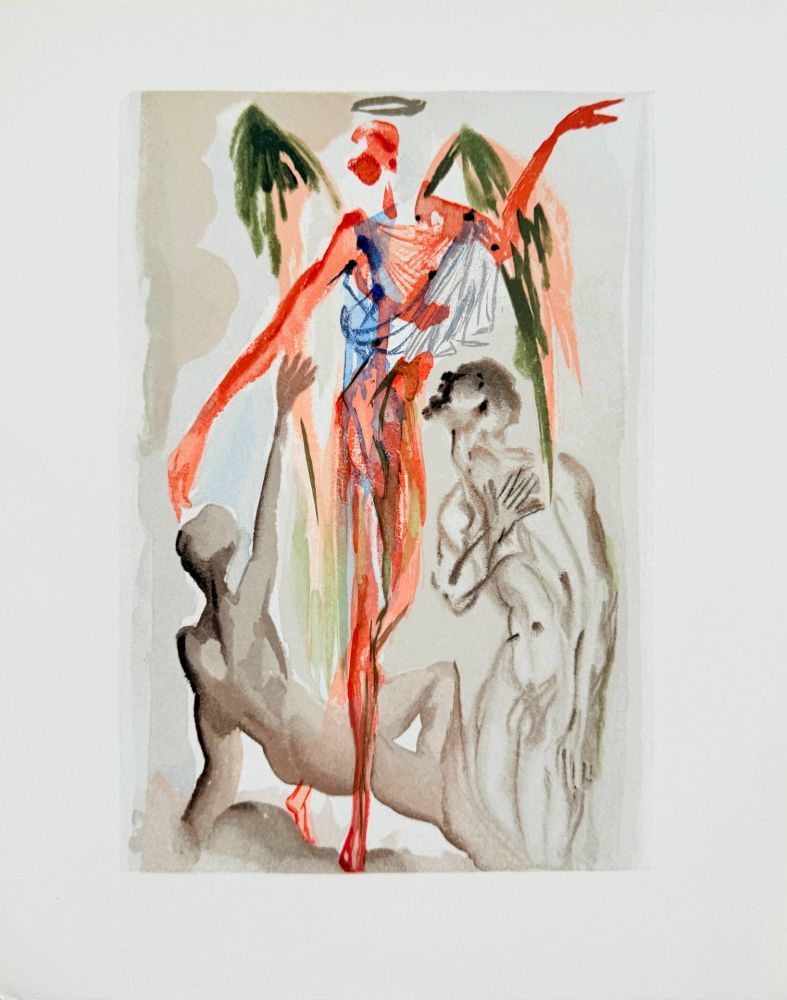 Woodcut Dali - The Purgatory, Canto 32 - The Barthly Paradise