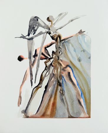 Woodcut Dali - The Purgatory, Canto 4 - The Negligent Ones