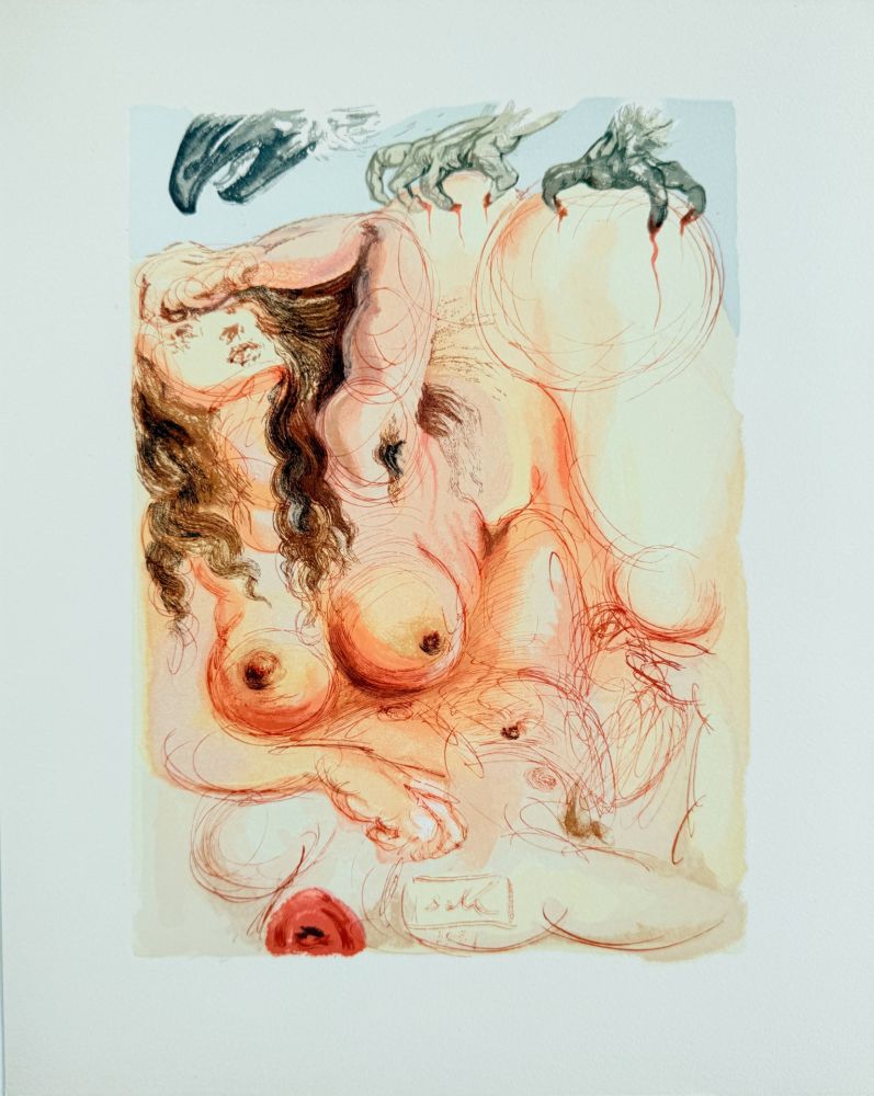 Woodcut Dali - The Purgatory, Canto 9 - The Dream