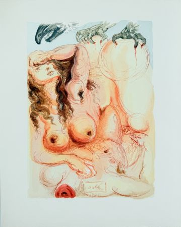 Woodcut Dali - The Purgatory, Canto 9 - The Dream