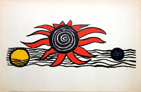 Lithograph Calder - The red sun