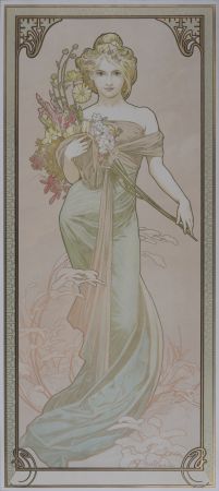 Lithograph Mucha - The Seasons / Spring, 1900