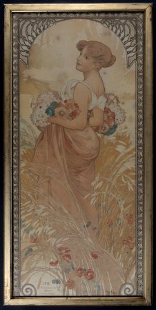 Lithograph Mucha - The Seasons : Summer, 1900