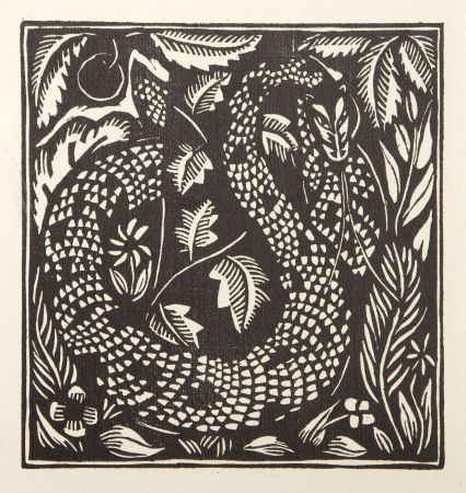 Woodcut Dufy - The Serpent