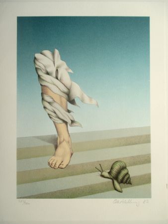 Lithograph Ahlberg - The Snail