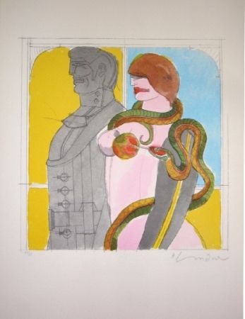 Lithograph Lindner - The Snake 