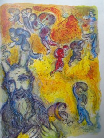 Lithograph Chagall - The story of the Exodus, plate 3:  En ces jours