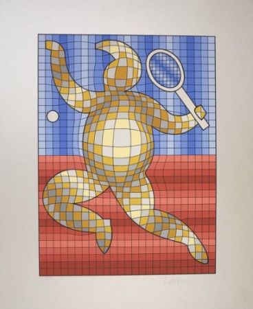 Multiple Vasarely - The Tennis Player