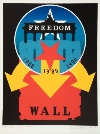 Lithograph Indiana - The Wall, 1990 - Hand-signed